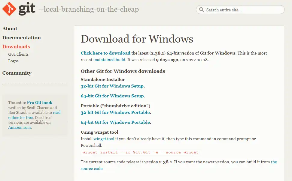 Git download page